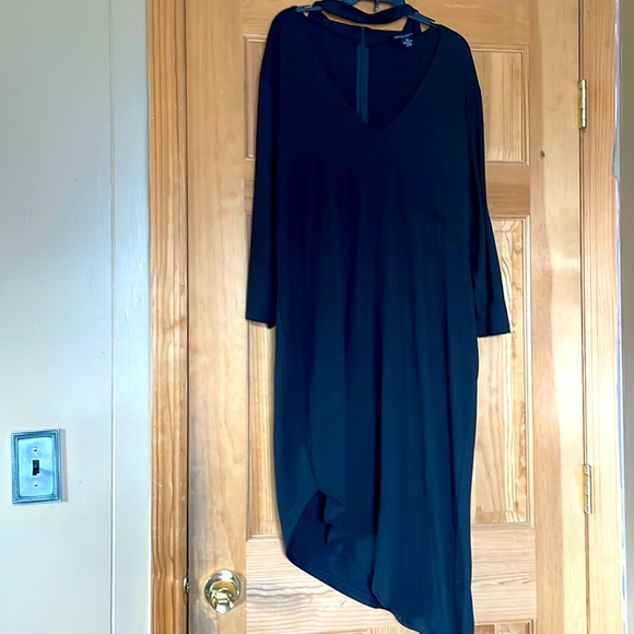 Rouge Asymetrical V-Neck Dress - Picture 1 of 8